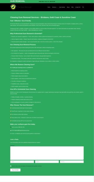 Chewing Gum Removal Service