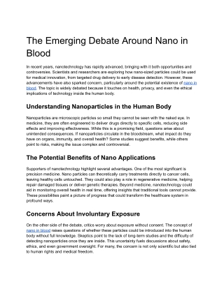 nano in blood