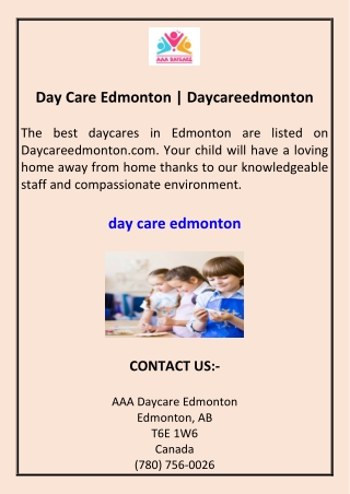Day Care Edmonton Daycareedmonton