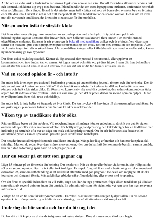 Hur du bokar tandläkare för andra åsikter (second opinion)