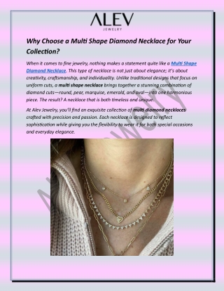 Why Choose a Multi Shape Diamond Necklace for Your Collection