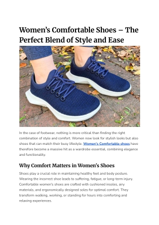 Women’s Comfortable Shoes – The Perfect Blend of Style and Ease