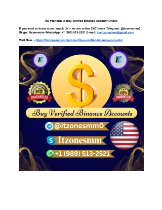 789 Platform to Buy Verified Binance Account Online