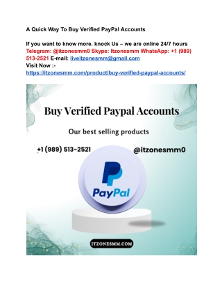 A Quick Way To Buy Verified PayPal Accounts