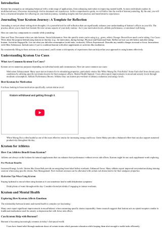 Journaling Your Kratom Journey: A Template for Reflection
