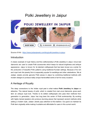 Polki Jewellery in Jaipur