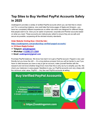 Top Sites to Buy Verified PayPal Accounts Safely in 2025