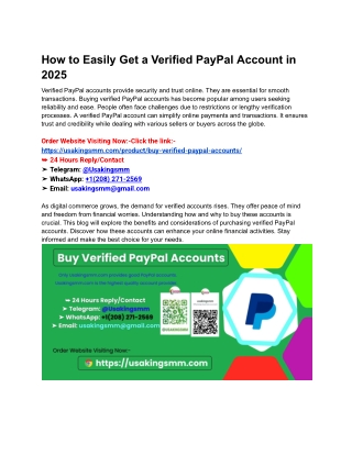 How to Easily Get a Verified PayPal Account in 2025