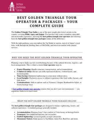BEST GOLDEN TRIANGLE TOUR OPERATOR & PACKAGES – YOUR COMPLETE GUIDE