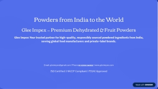 Glee Impex – Your Reliable Partner for Premium Powder Exports in India