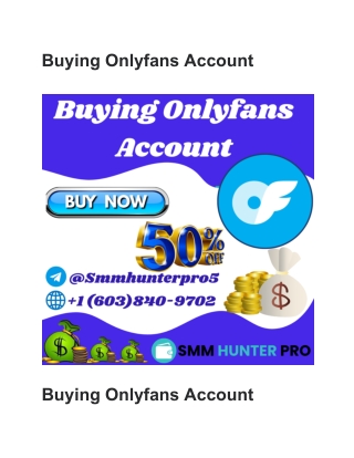 Buying Onlyfans Account