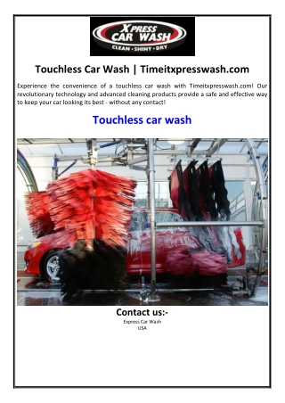 Touchless Car Wash | Timeitxpresswash.com
