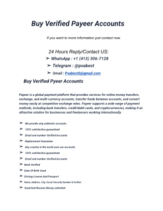 Best Website To Buy Verified Payeer Accounts In 2025