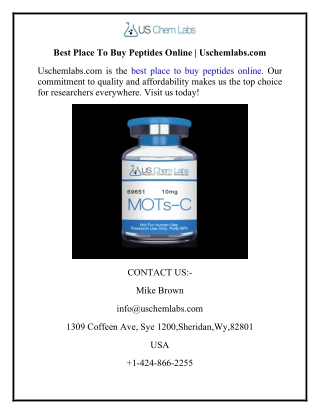 Best Place To Buy Peptides Online  Uschemlabs.com