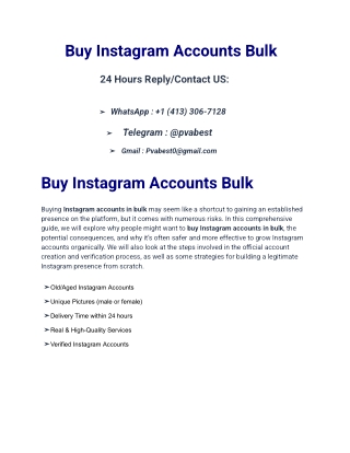 Best 10 Website To Buy Instagram Accounts Bulk  2025 USA