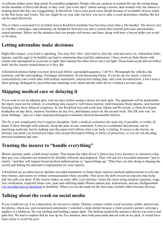 Common Mistakes After a Crash—and How a Rockford Car Accident Lawyer Helps You A