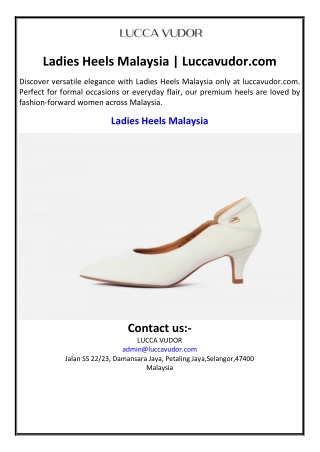 Ladies Heels Malaysia | Luccavudor.com