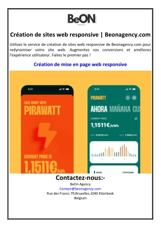 Création de sites web responsive | Beonagency.com