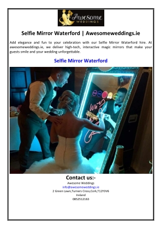 Selfie Mirror Waterford | Awesomeweddings.ie