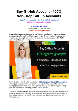 Buy GitHub Account - 100% Non-Drop GitHub Accounts