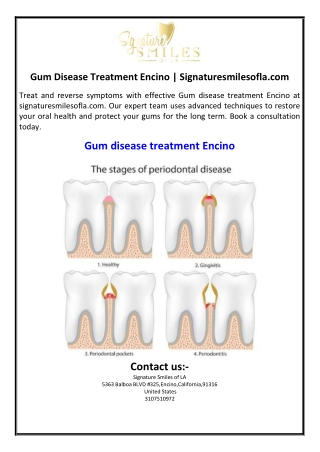 Gum Disease Treatment Encino | Signaturesmilesofla.com