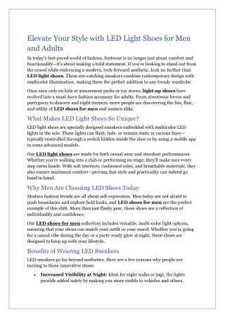 Light Up Shoes For Adults