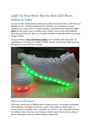 Led shoes India