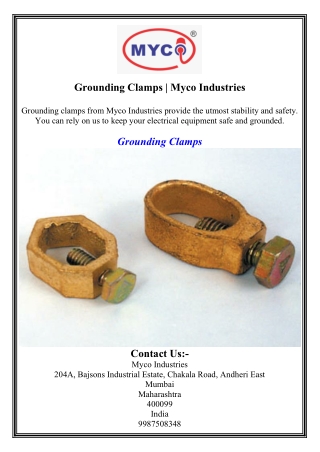 Grounding Clamps  Myco Industries