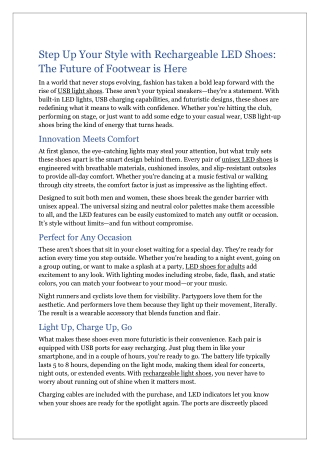 LED shoes for Adults