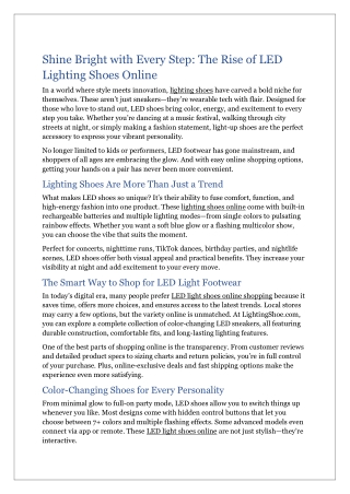 Lighting shoes online
