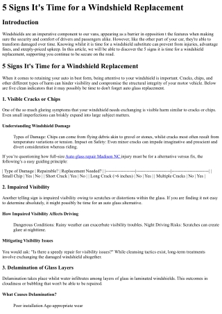 Will Auto glass repair Madison NC   Ever Die?