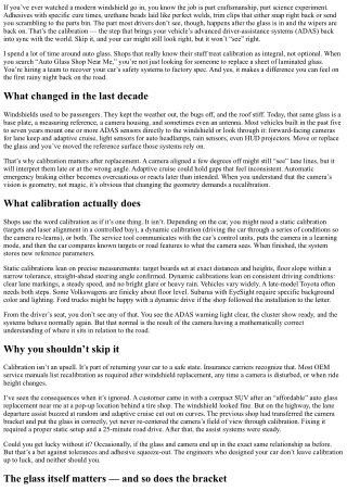 Auto Glass Shop Near Me: Why Calibration Matters After Replacement