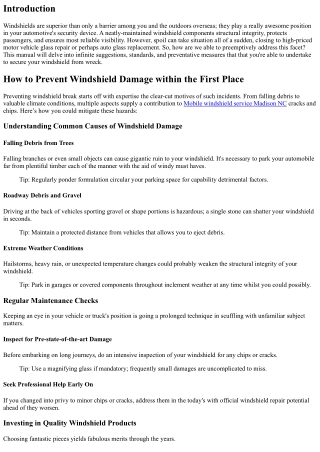 How to Prevent Windshield Damage in the First Place