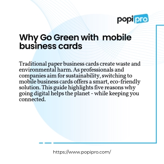 Eco-Friendly Networking with Mobile Business Cards
