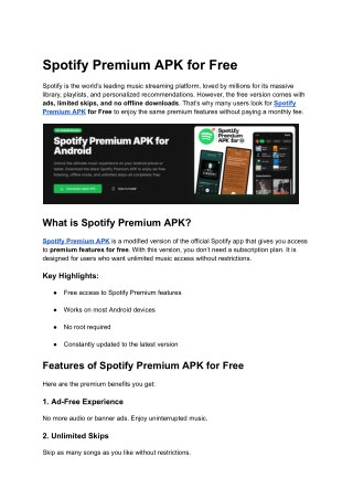 Spotify Premium APK for Free