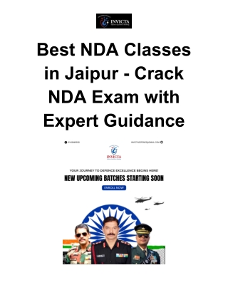 Best NDA Classes in Jaipur - Crack NDA Exam with Expert Guidance