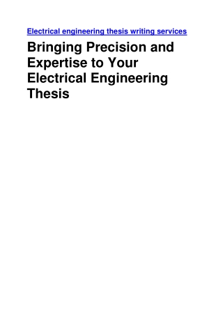 Electrical engineering thesis writing services - Delkon Technology