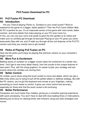 PVZ Fusion Guide (2025) – Download & Play the Ultimate Plants vs Zombies Mod