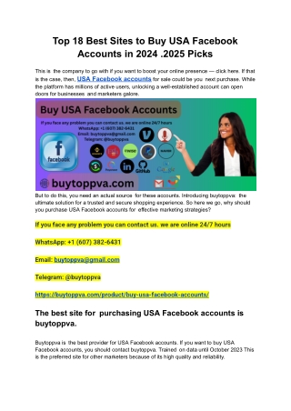 Top 18 Best Sites to Buy USA Facebook Accounts in 2024 .2025 Picks