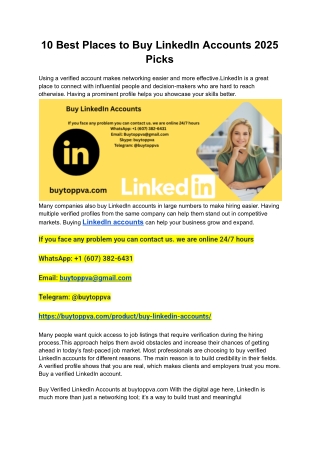 10 Best Places to Buy LinkedIn Accounts 2025 Picks