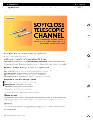 Buy SoftClose Telescopic Channel in Zirakpur  Jag Hardware