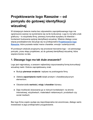 Logo, które sprzedaje – tajniki projektowania w Rzeszowie
