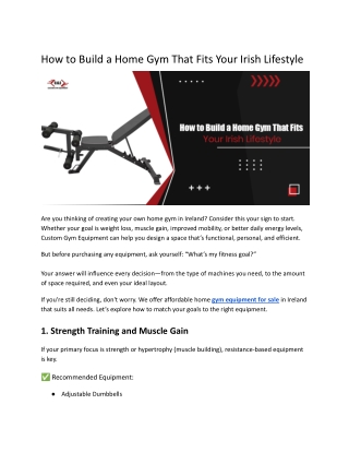 How to Build a Home Gym That Fits Your Irish Lifestyle