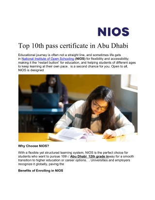 12th pass certificate in Sharjah