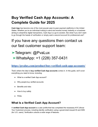 Best Place to Buy Verified CashApp Accounts in 2025