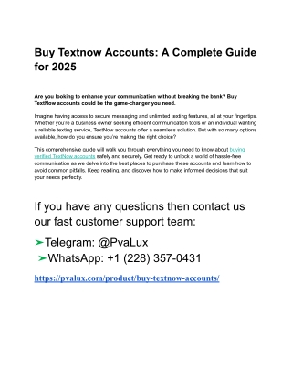 Buying TextNow Accounts: What You Need to Know in 2025