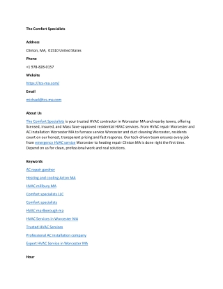 The Comfort Specialists