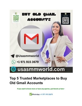 Top 5 Trusted Marketplaces to Buy Old Gmail Accounts
