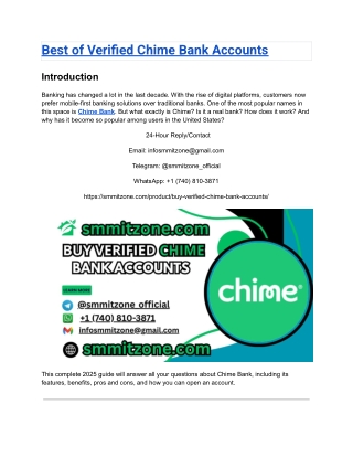 Best of Verified Chime Bank Accounts