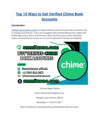 Top 10 Ways to Get Verified Chime Bank Accounts